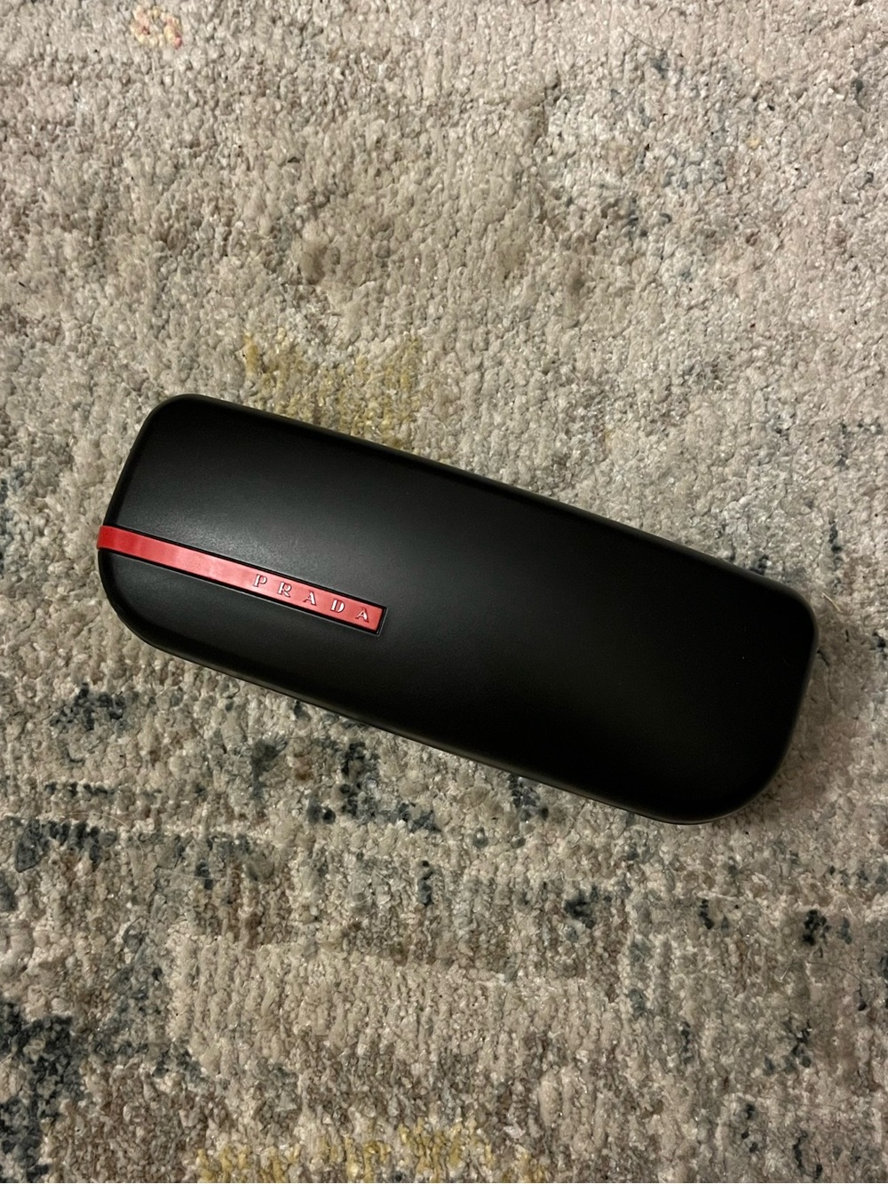 Prada Black Eyewear Case with Red Accent